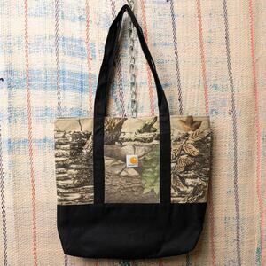 Upcycled handmade carhartt camo tote bag